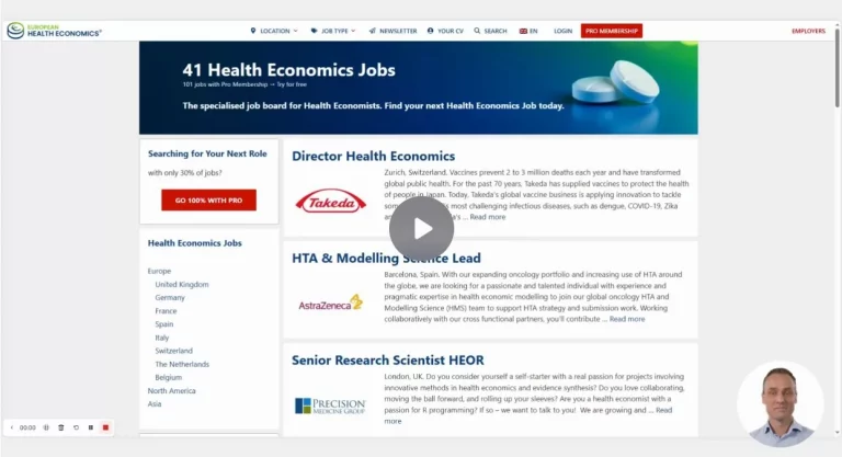 The difference between the free health economics jobs broad side and the Pro Membership for health economist